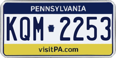 PA license plate KQM2253
