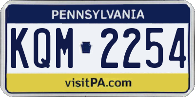 PA license plate KQM2254