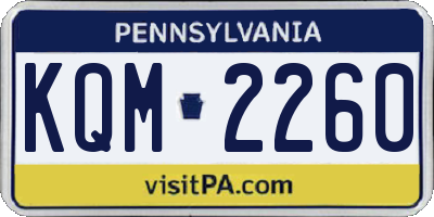 PA license plate KQM2260