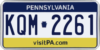 PA license plate KQM2261