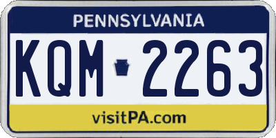 PA license plate KQM2263