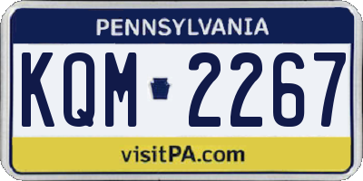 PA license plate KQM2267