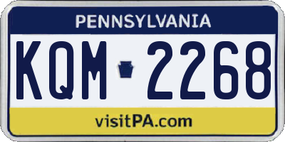 PA license plate KQM2268