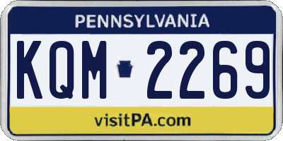 PA license plate KQM2269