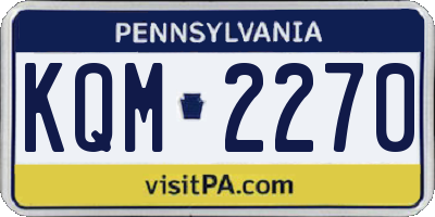 PA license plate KQM2270
