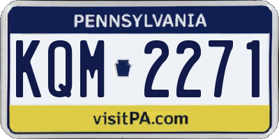 PA license plate KQM2271