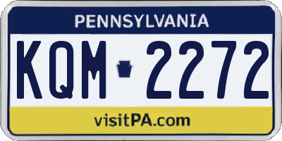 PA license plate KQM2272