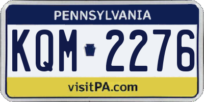 PA license plate KQM2276