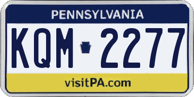 PA license plate KQM2277