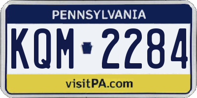 PA license plate KQM2284