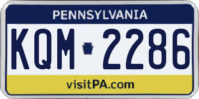 PA license plate KQM2286