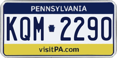 PA license plate KQM2290