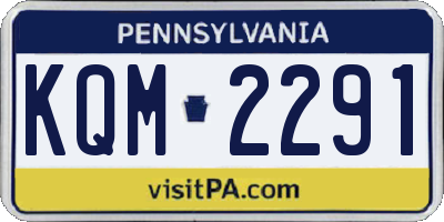 PA license plate KQM2291