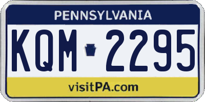 PA license plate KQM2295