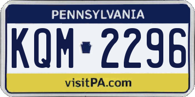 PA license plate KQM2296