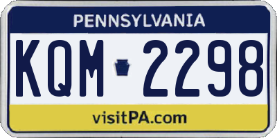 PA license plate KQM2298