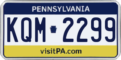 PA license plate KQM2299