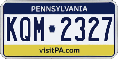 PA license plate KQM2327