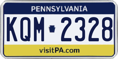 PA license plate KQM2328