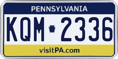PA license plate KQM2336