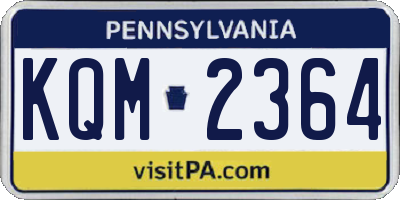 PA license plate KQM2364
