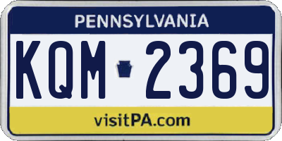 PA license plate KQM2369