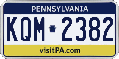 PA license plate KQM2382
