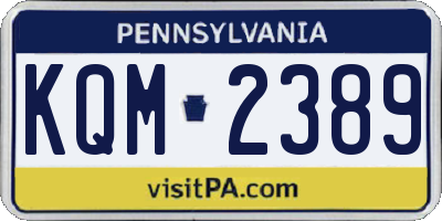 PA license plate KQM2389