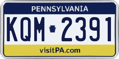 PA license plate KQM2391