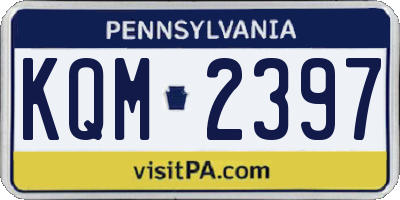 PA license plate KQM2397