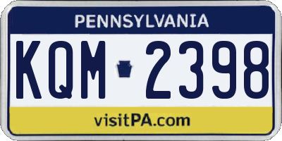PA license plate KQM2398