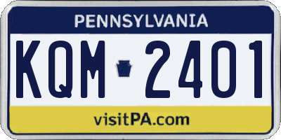 PA license plate KQM2401