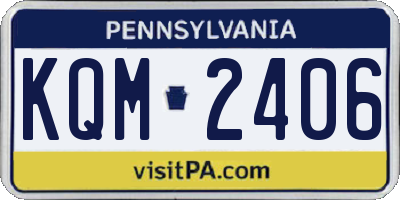 PA license plate KQM2406