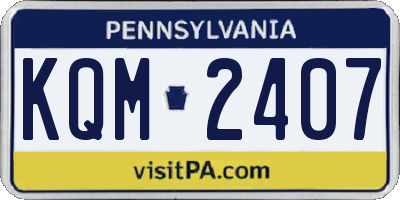 PA license plate KQM2407