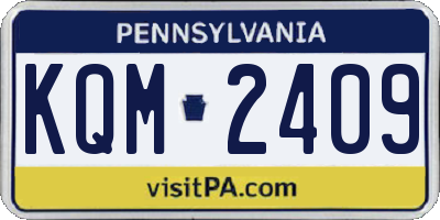 PA license plate KQM2409