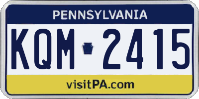 PA license plate KQM2415