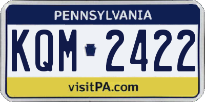 PA license plate KQM2422