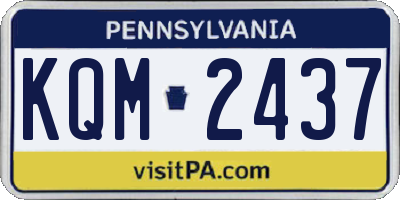 PA license plate KQM2437