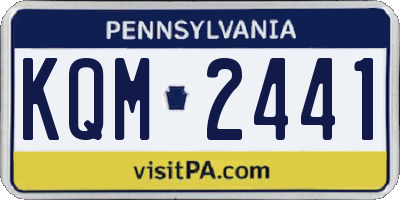 PA license plate KQM2441