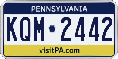 PA license plate KQM2442