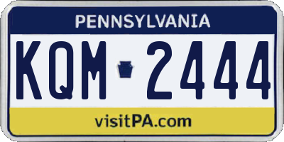 PA license plate KQM2444