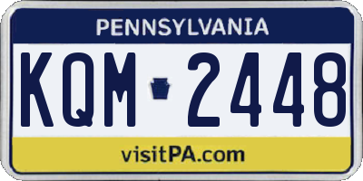 PA license plate KQM2448