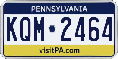 PA license plate KQM2464