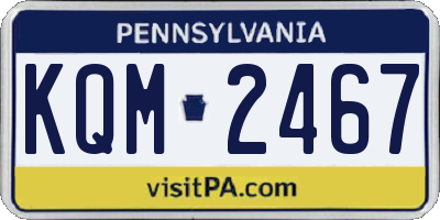 PA license plate KQM2467