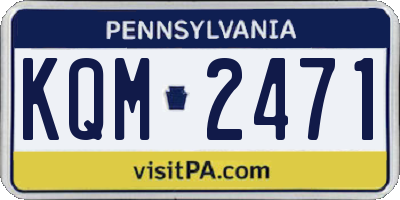 PA license plate KQM2471