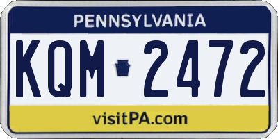 PA license plate KQM2472