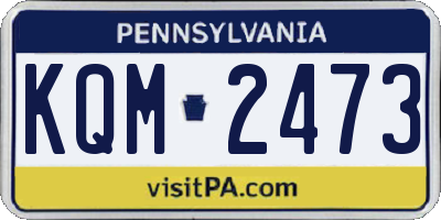 PA license plate KQM2473