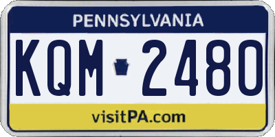 PA license plate KQM2480