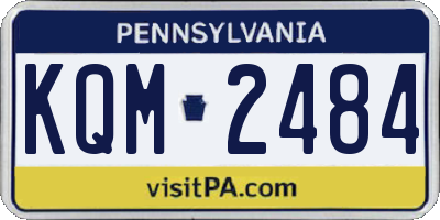 PA license plate KQM2484