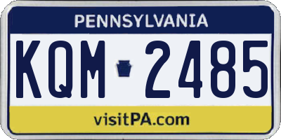 PA license plate KQM2485